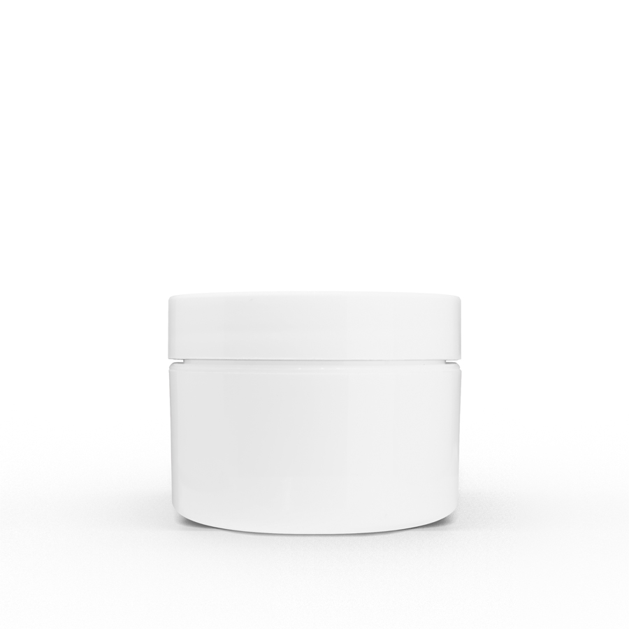 2 oz White Polypropylene Double Wall Straight Sided Jar